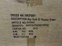 Partij bags kraft el paraiso green 22x11x13cm (1920x) - afbeelding 6 van  6