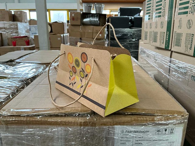 Partij bags kraft el paraiso yellow 22x11x13cm (2160x) - afbeelding 2 van  8