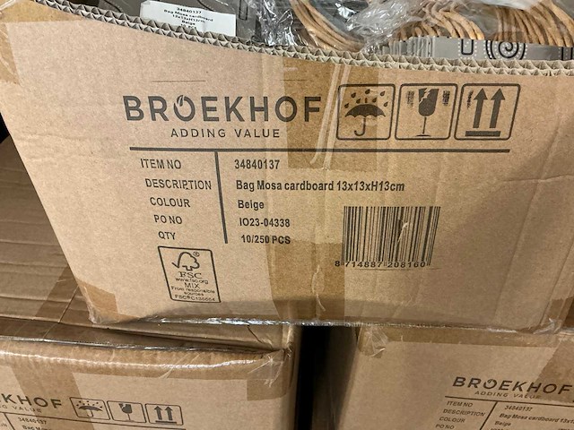 Partij bags mosa cardboard 13x13xh13cm beige (2650x) - afbeelding 6 van  6
