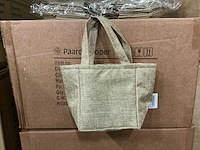 Partij bags natural non-woven 12,5x11,5xh14,5cm artificial jute (800x) - afbeelding 1 van  6