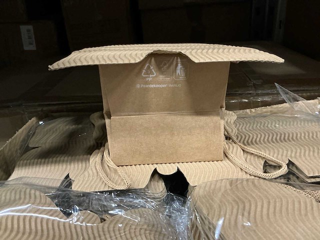 Partij bags papilo 11x11x9,5cm kraftgold (360x) - afbeelding 2 van  2