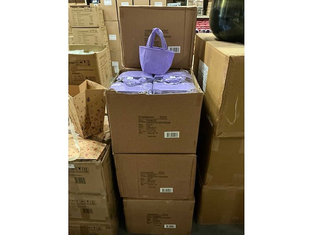 Partij bags pastel felt 12,5x11,5xh14,5cm lilac (1400x) - afbeelding 2 van  5