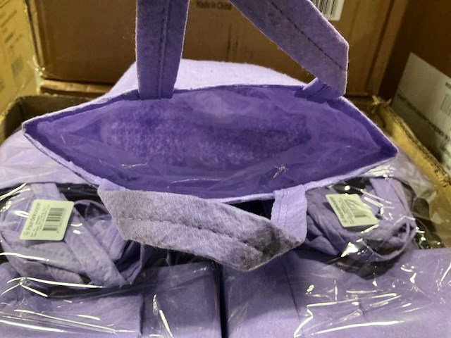 Partij bags pastel felt 12,5x11,5xh14,5cm lilac (1400x) - afbeelding 3 van  5