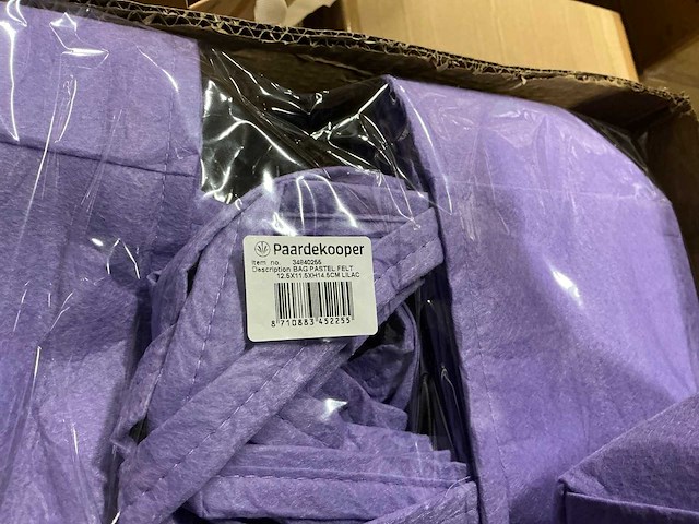 Partij bags pastel felt 12,5x11,5xh14,5cm lilac (1400x) - afbeelding 4 van  5