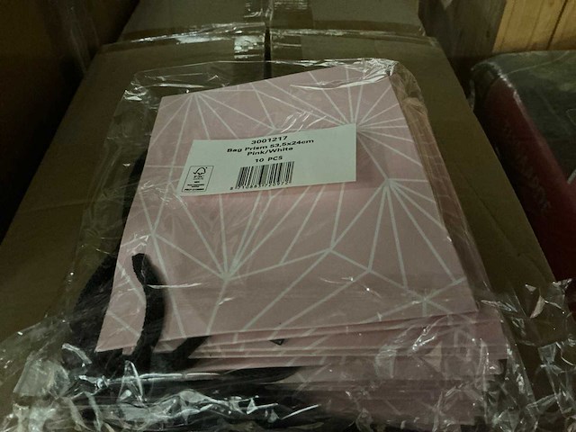 Partij bags prism pink/white 53,5x24cm (2000x) - afbeelding 3 van  7