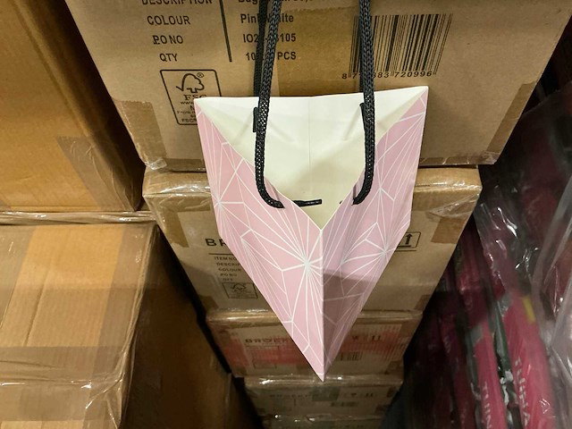 Partij bags prism pink/white 53,5x24cm (2000x) - afbeelding 4 van  7