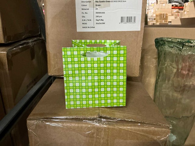 Partij bags quadro green 10,5x10,5x10,5cm (2640x) - afbeelding 1 van  7