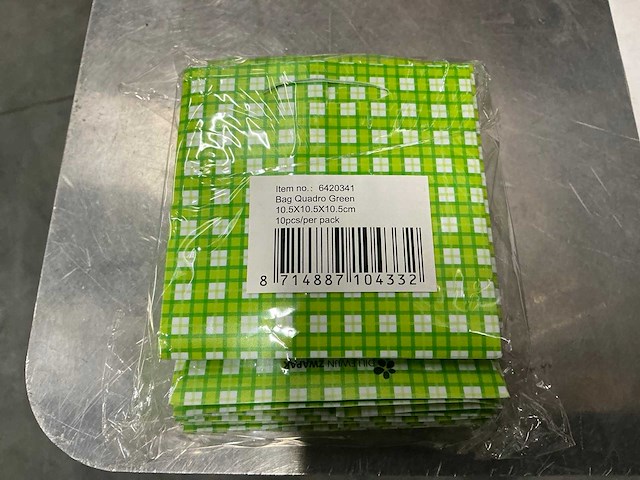 Partij bags quadro green 10,5x10,5x10,5cm (2640x) - afbeelding 5 van  7