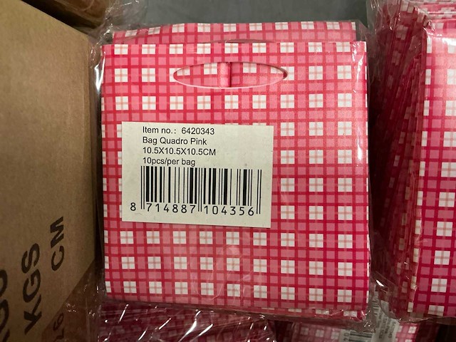 Partij bags quadro pink 10,5x10,5x10,5cm (2600x) - afbeelding 4 van  5