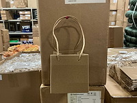 Partij bags ribbel 12x12x12cm brown (750x) - afbeelding 1 van  4