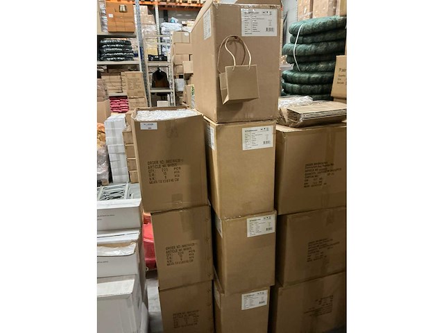 Partij bags ribbel 12x12x12cm brown (750x) - afbeelding 3 van  4