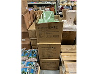 Partij bags sweet flowers kraft 19,5x11xh18cm green (550x) - afbeelding 3 van  5