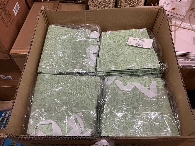 Partij bags sweet flowers kraft 19,5x11xh18cm green (550x) - afbeelding 4 van  5