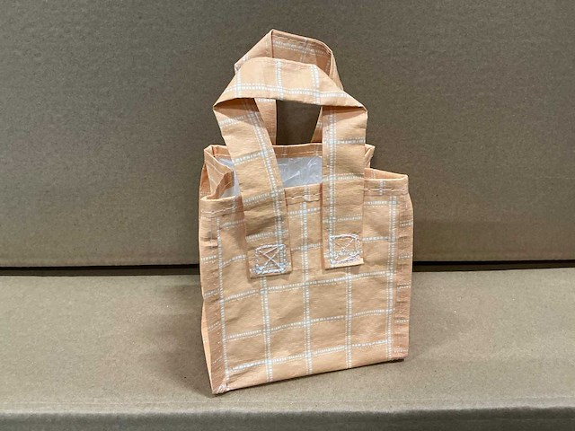 Partij bags tweed yellow 13x13x11,5cm (3500x) - afbeelding 1 van  4