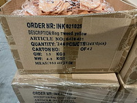 Partij bags tweed yellow 13x13x11,5cm (3500x) - afbeelding 3 van  4