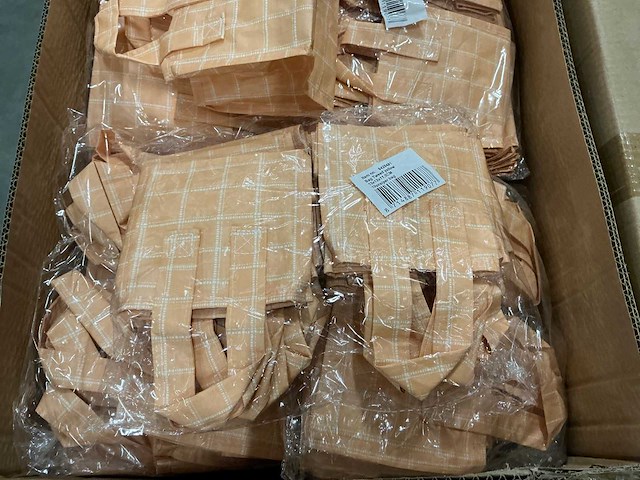 Partij bags tweed yellow 13x13x11,5cm (3500x) - afbeelding 4 van  4