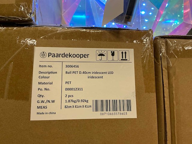 Partij ball pet d40cm iridescent led (8x) - afbeelding 4 van  4