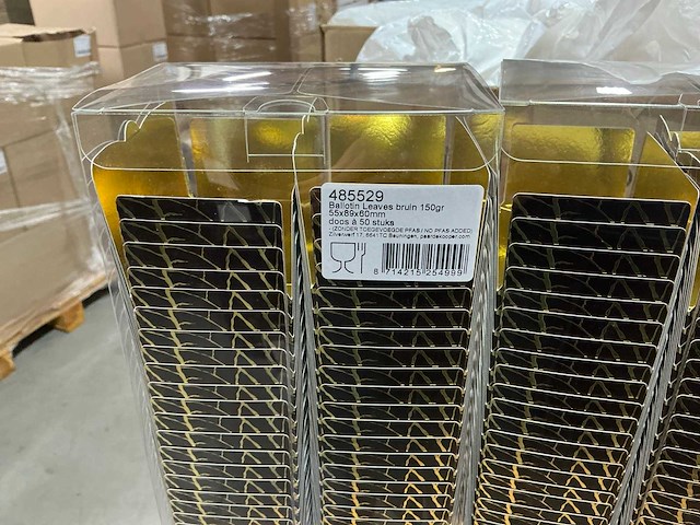 Partij ballotin leaves bruin 150 gr 55x89x60cm (1800x) - afbeelding 5 van  6