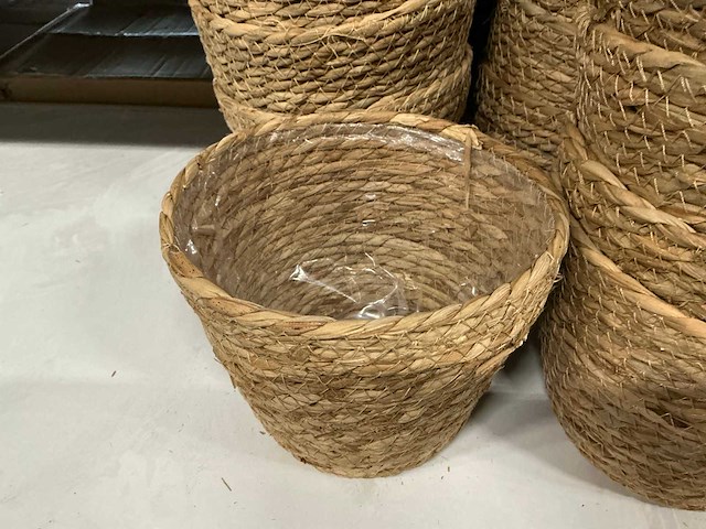 Partij basket osaka straw ø19xh17cm natural (33x) - afbeelding 1 van  2
