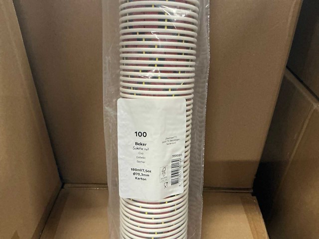 Partij bekers schotse ruit 180ml/7,5oz (27500x) - afbeelding 1 van  2