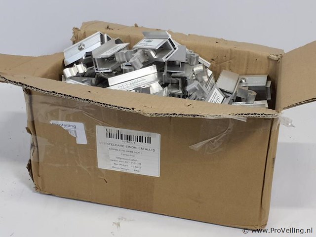 Partij bevestigingsmateriaal t.b.v. zonnepanelen allimex. verstelbare eindklem alu d - ca. 100 stuks - afbeelding 1 van  2