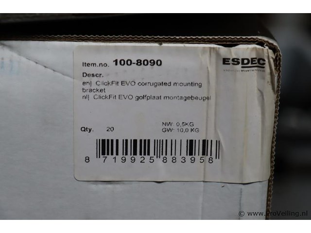 Partij bevestigingsmaterialen t.b.v. zonnepanelen o.a. esdec clickfit evo montagebeugels voor golfplaatdak 100-8090 - afbeelding 2 van  11