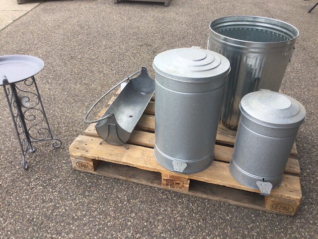 Partij blikken buiten artikelen, zonder pallet esschert design, grijs - afbeelding 4 van  5