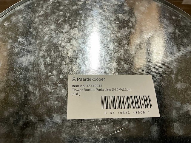 Partij bloemenemmers paris zinc ø30xh35cm (240x) - afbeelding 3 van  6
