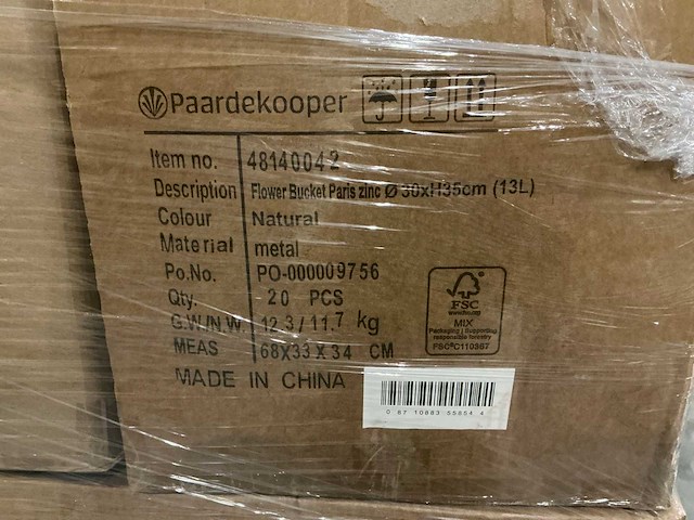 Partij bloemenemmers paris zinc ø30xh35cm (240x) - afbeelding 5 van  6