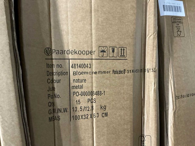 Partij bloemenemmers paris zinc ø31xh50cm (75x) - afbeelding 5 van  5