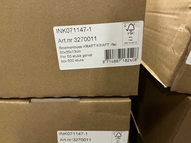 Partij bloemenhoezen kraft 60x35x13cm (12500x) - afbeelding 3 van  3