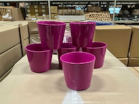 Partij bloempotten fuschiakleur ø14cm/h12,8cm (300x) - afbeelding 1 van  4
