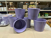 Partij bloempotten lavendelkleur ø14cm/h12,8cm (300x) - afbeelding 1 van  4