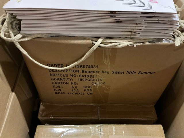 Partij boekettassen h30cm (600x) - afbeelding 5 van  8