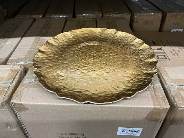 Partij bord rond 33x33x2cm goud (456x) - afbeelding 1 van  4