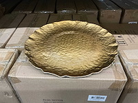 Partij bord rond 33x33x2cm goud (456x) - afbeelding 1 van  4