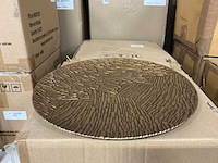 Partij bord rond 33x33x2cm goud/bruin (96x) - afbeelding 1 van  4
