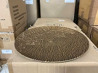 Partij bord rond 33x33x2cm goud/bruin (96x)