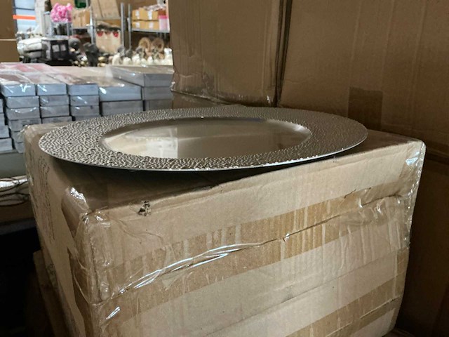 Partij bord rond 33x33x2cm zilver (792x) - afbeelding 2 van  3