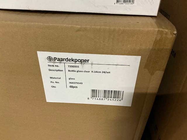 Partij bottle glass clear h14cm (672x) - afbeelding 6 van  6