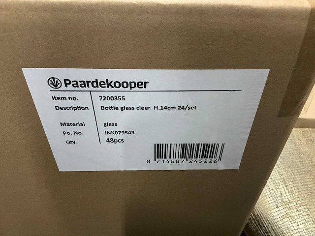 Partij bottle glass clear h14cm (864x) - afbeelding 2 van  2