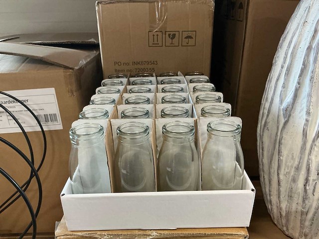 Partij bottle glass clear h14cm clear (1440x) - afbeelding 1 van  4