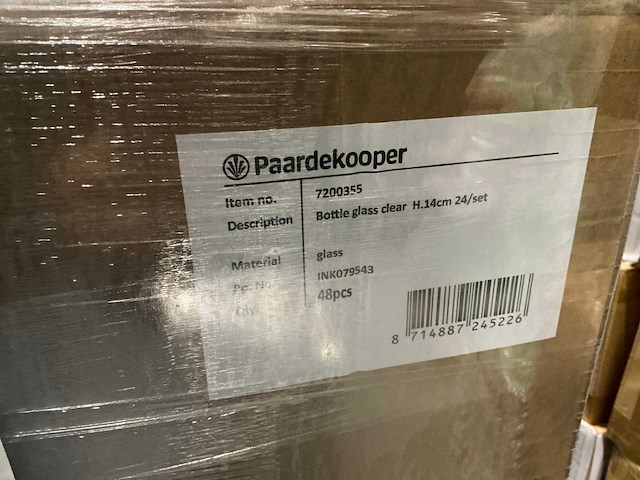 Partij bottle glass clear h14cm clear (1440x) - afbeelding 4 van  4