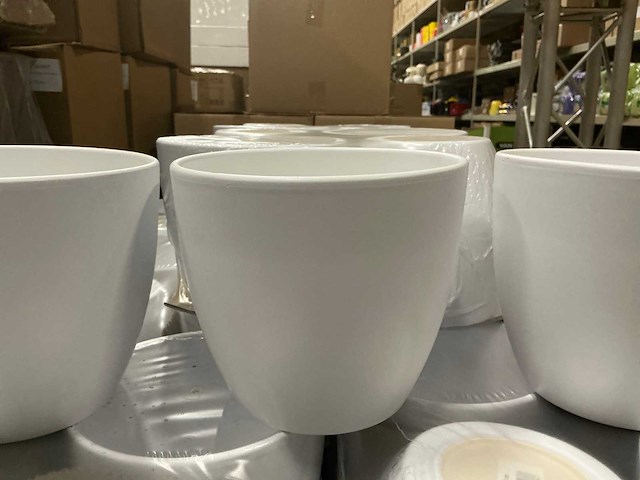 Partij boule pot 19xh18cm wit mat (59x) - afbeelding 1 van  4