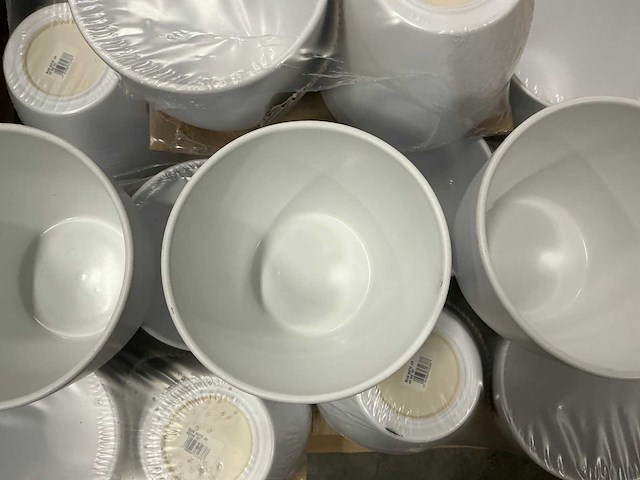 Partij boule pot 19xh18cm wit mat (59x) - afbeelding 2 van  4