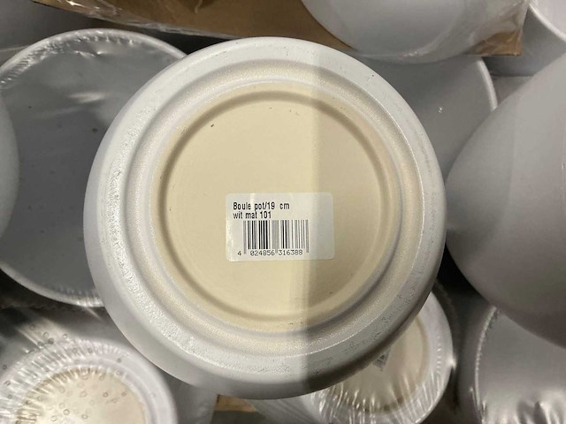 Partij boule pot 19xh18cm wit mat (59x) - afbeelding 3 van  4