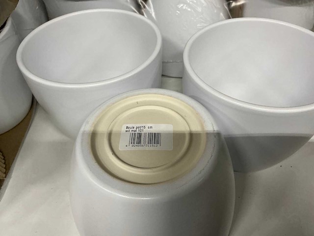 Partij boule pot h13xd15cm wit mat (65x) - afbeelding 3 van  4