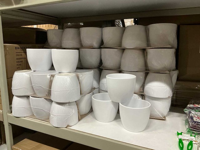 Partij boule pot h13xd15cm wit mat (65x) - afbeelding 4 van  4