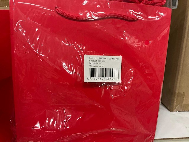 Partij bouquet bag red 24x24x24cm (360x) - afbeelding 2 van  3