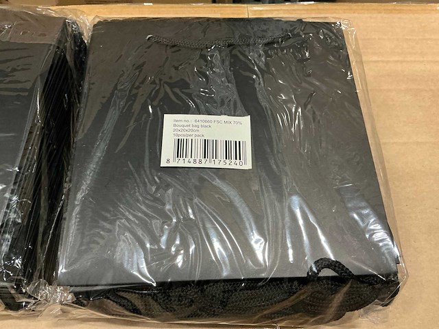 Partij bouquet bags black 20x20x20cm fsc mix 70% (1440x) - afbeelding 3 van  4